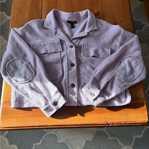 Forever 21 Lavender Button-Up Light Sherpa Jacket. Size: S